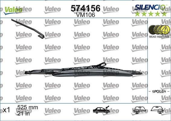 VALEO SILENCIO PERFORMANCE Ablaktörlő lapát 574156_VALEO